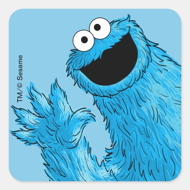 Pegatina Cuadrada Monstruo al final de esta historia | Cookie (Anverso)