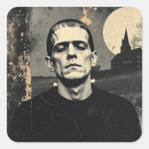 Pegatina Cuadrada Monstruo de Frankenstein Halloween