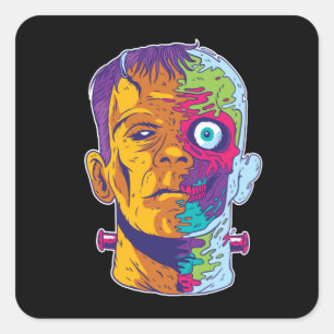 Pegatina Cuadrada Monstruo Frankenstein