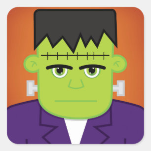 Pegatina Cuadrada Monstruo verde