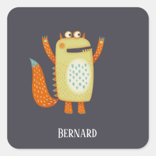 Pegatina Cuadrada Monstruos divertidos personalizados