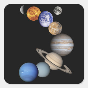 Pegatina Cuadrada Montaje solar de Sytem