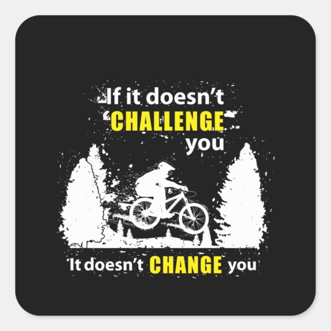 Pegatina Cuadrada Montaña Bicicleta Bicicleta MTB Bicicleta Gift (Anverso)