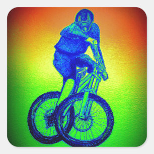 Pegatina Cuadrada Montaña bicicleta Llandegla mtb bmx