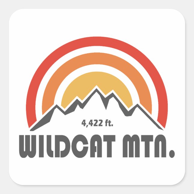 Pegatina Cuadrada Montaña Wildcat New Hampshire (Anverso)