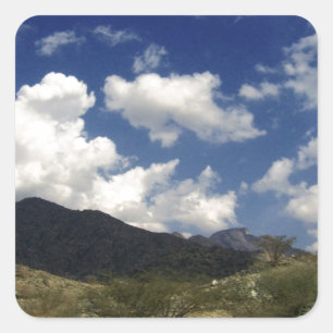 Pegatina Cuadrada Montañas