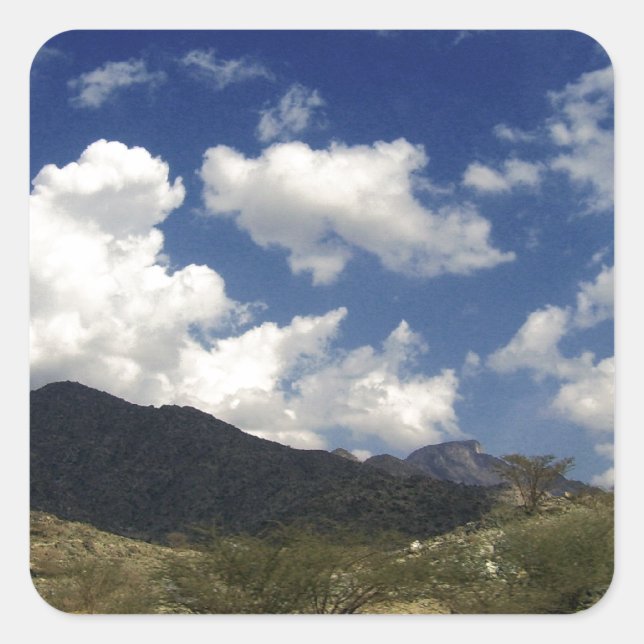 Pegatina Cuadrada Montañas (Anverso)