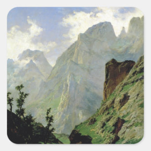 Pegatina Cuadrada Montañas de Europa, 1876