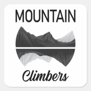 Pegatina Cuadrada Montañas de la Roca Escalada Senderismo Escalar Re