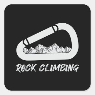 Pegatina Cuadrada Montañas de Rock Escalar Escalar Idea de Regalo