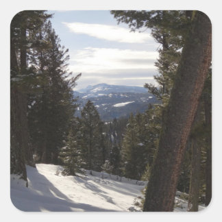Pegatina Cuadrada Montañas Madison en invierno en Montana