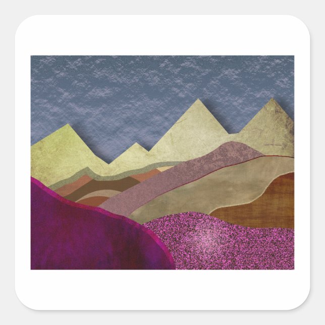 Pegatina Cuadrada Montañas Mulberry (Anverso)