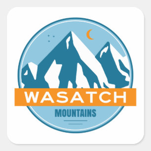 Pegatina Cuadrada Montañas Wasatch Utah