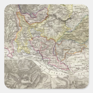 Pegatina Cuadrada Montañas y ríos de Harz Alemania