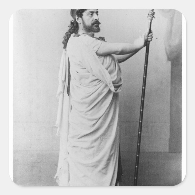 Pegatina Cuadrada Montañismo como Edipo en 'Edipus Rex' (Anverso)