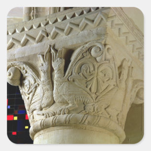 Pegatina Cuadrada Montante de capital de columna con arreglo simétri