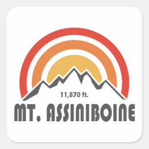 Pegatina Cuadrada Monte Assiniboine