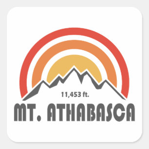 Pegatina Cuadrada Monte Athabasca