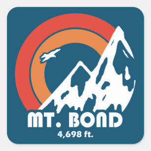 Pegatina Cuadrada Monte Bond New Hampshire Sun Eagle