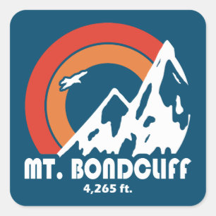Pegatina Cuadrada Monte Bondcliff New Hampshire Sun Eagle
