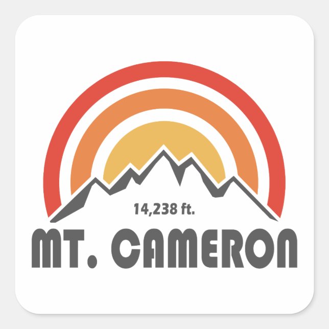 Pegatina Cuadrada Monte Cameron (Anverso)