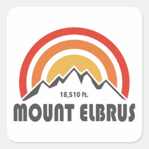 Pegatina Cuadrada Monte Elbrus