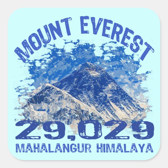 Pegatina Cuadrada Monte Everest (Anverso)