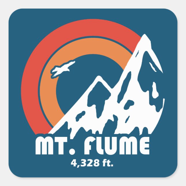 Pegatina Cuadrada Monte Flume New Hampshire Sun Eagle (Anverso)