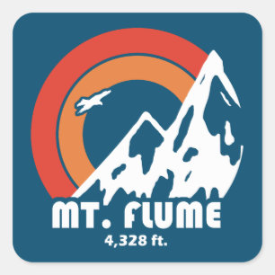 Pegatina Cuadrada Monte Flume New Hampshire Sun Eagle