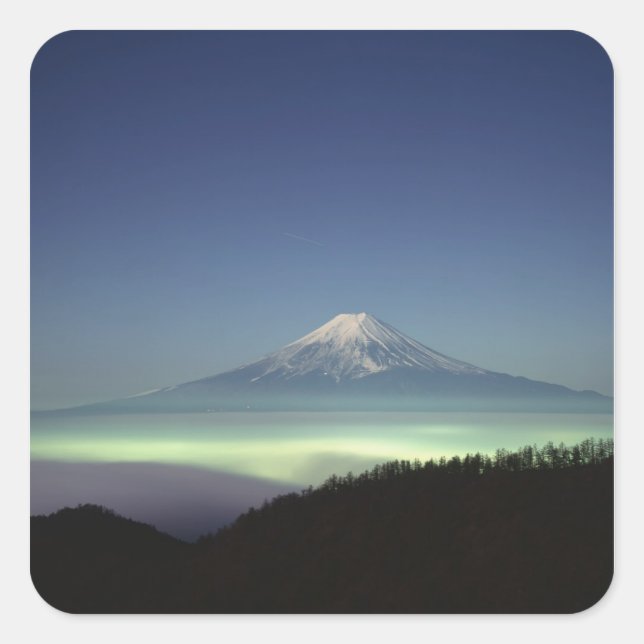 Pegatina Cuadrada Monte Fuji (Anverso)