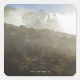 Pegatina Cuadrada Monte Haleakala, Maui, Hawai, EE.UU.