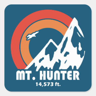 Pegatina Cuadrada Monte Hunter Alaska Sun Eagle