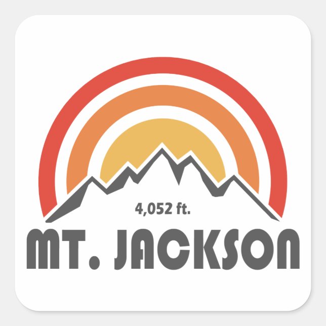 Pegatina Cuadrada Monte Jackson New Hampshire (Anverso)