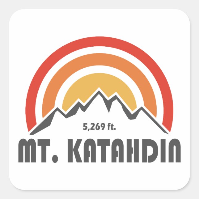 Pegatina Cuadrada Monte Katahdin (Anverso)