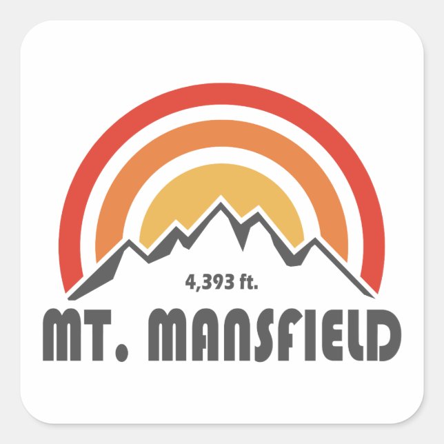 Pegatina Cuadrada Monte Mansfield (Anverso)