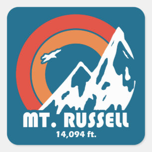Pegatina Cuadrada Monte Russell California Sun Eagle