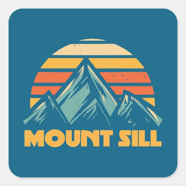 Pegatina Cuadrada Monte Sill California Retro Turquoise (Anverso)