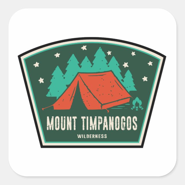 Pegatina Cuadrada Monte Timpanogos Wilderness Utah Camping (Anverso)