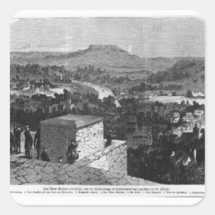 Pegatina Cuadrada Monte Valerien visto desde Louveciennes
