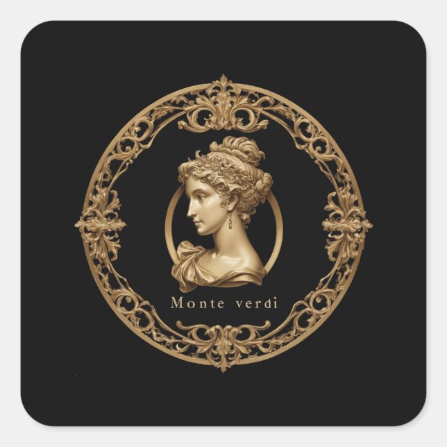 Pegatina Cuadrada Monte Verdi Wein (Anverso)