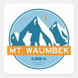 Pegatina Cuadrada Monte Waumbek Estrellas de Nueva Hampshire Luna