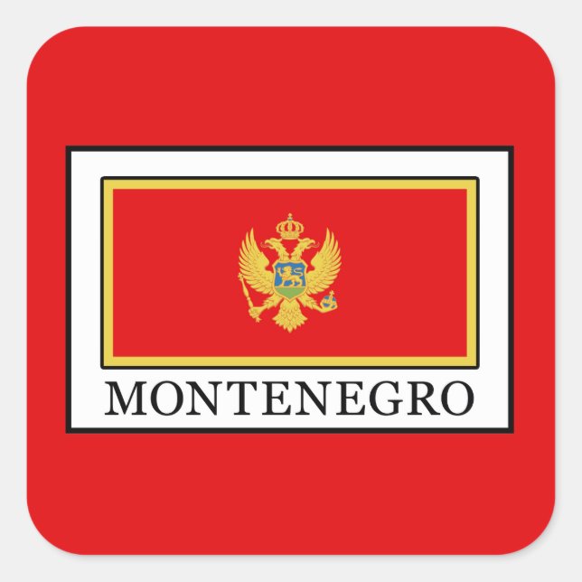 Pegatina Cuadrada Montenegro (Anverso)