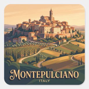 Pegatina Cuadrada Montepulciano Italia