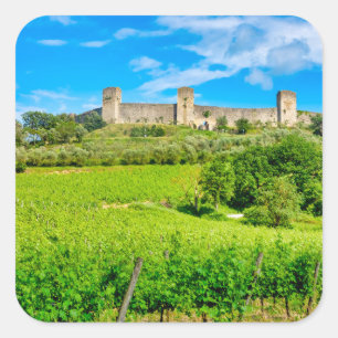 Pegatina Cuadrada Monteriggioni