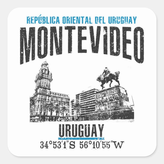 Pegatina Cuadrada Montevideo (Anverso)