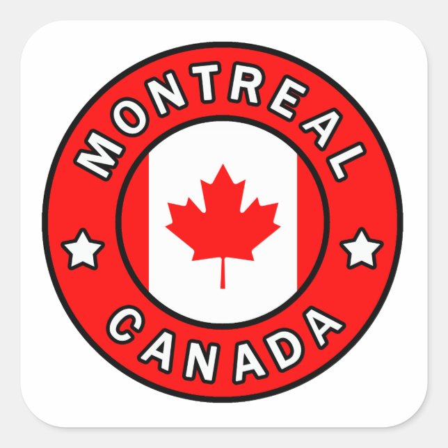Pegatina Cuadrada Montreal Canadá (Anverso)
