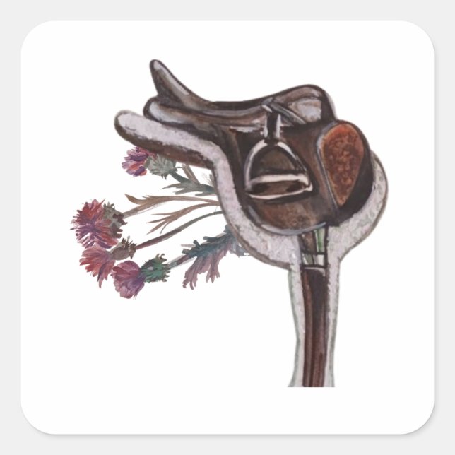 Pegatina Cuadrada montura de cardo (Anverso)