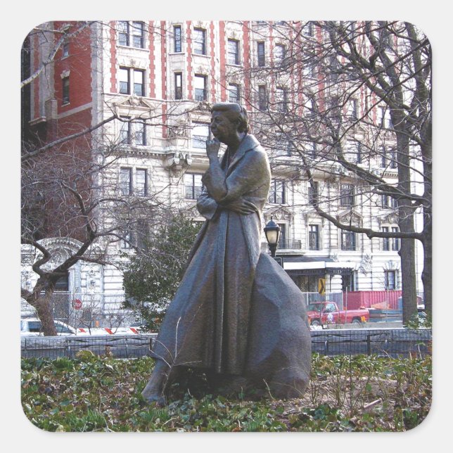 Pegatina Cuadrada Monumento a Eleanor Roosevelt (Anverso)