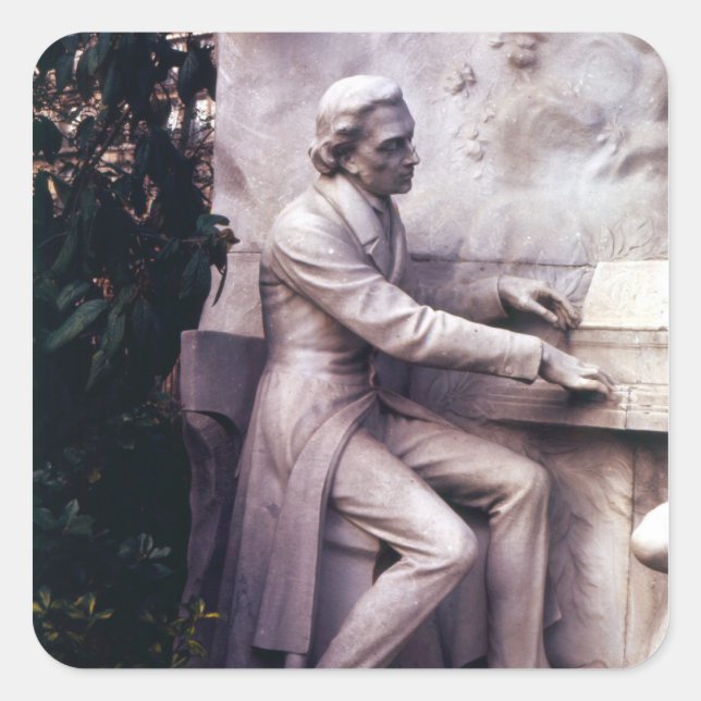 Pegatina Cuadrada Monumento a Frederic Chopin (Anverso)