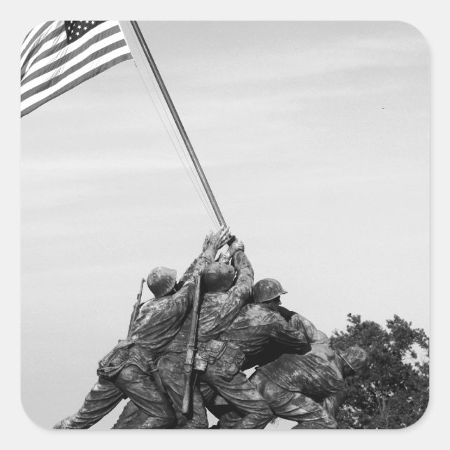 Pegatina Cuadrada Monumento a Iwo Jima (Anverso)
